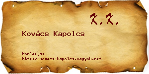Kovács Kapolcs névjegykártya
