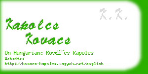 kapolcs kovacs business card
